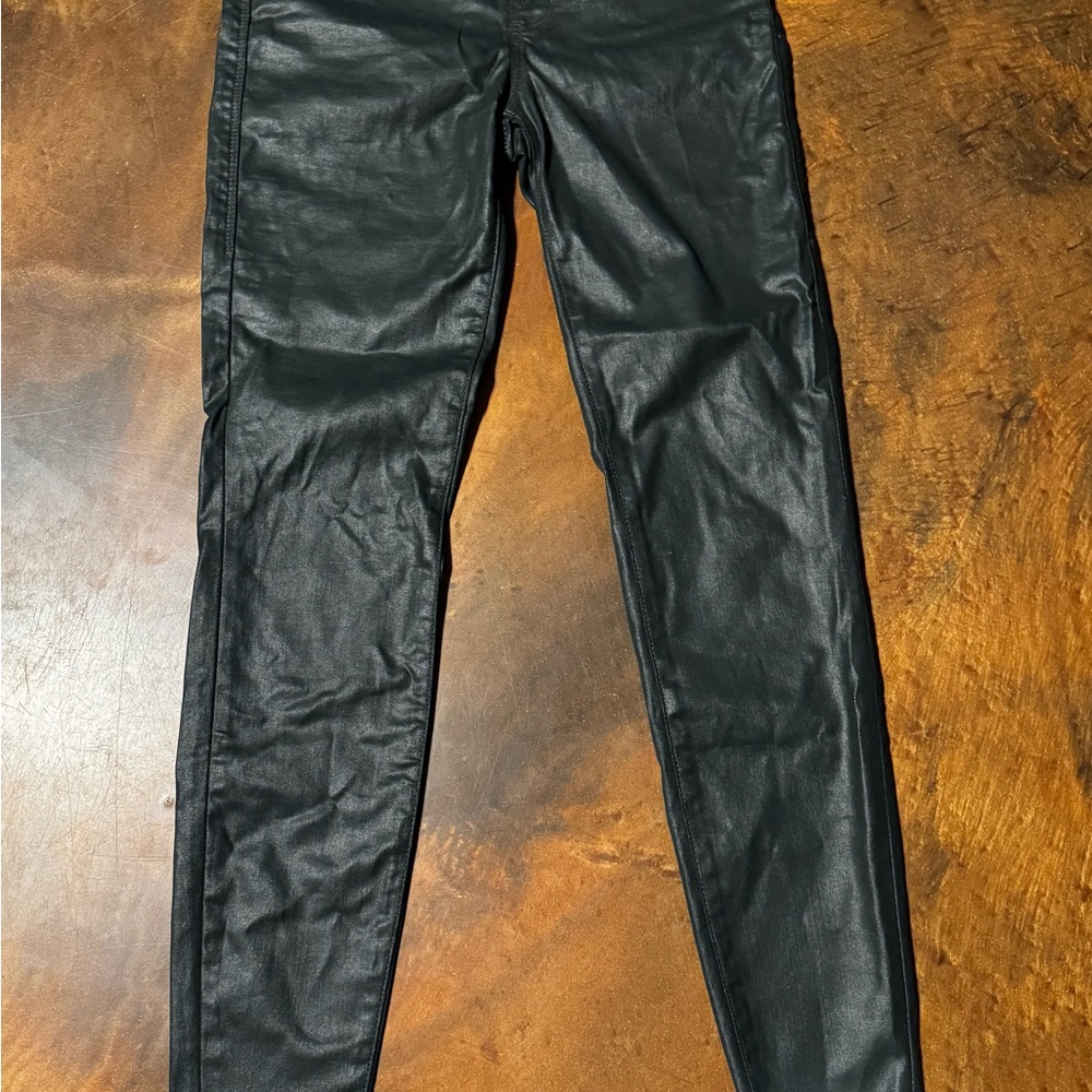 Rock & Republic Dark green almost black Skinny Faux Leather Pants